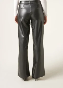 Calças Palazzo Efeito Pele Brilhante
