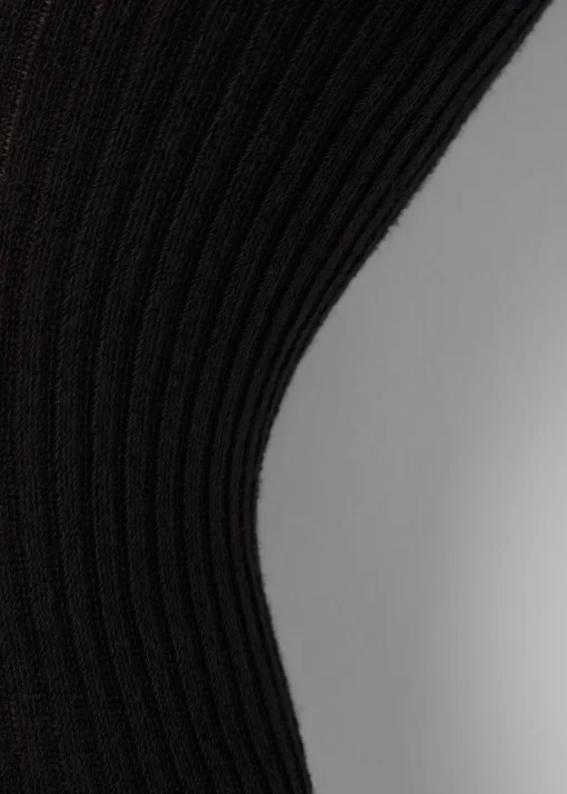 Collants em Algodão Canelado com Laço de Menina