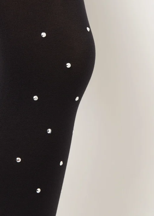 Collants Opacos com Detalhe de Tachas Menina