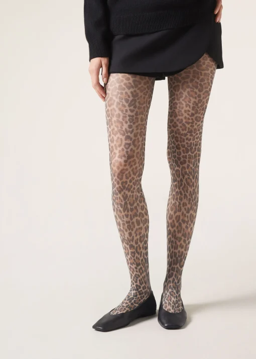 Collants Transparentes com Padrão Animal - Den 30