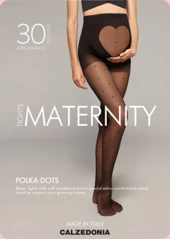 Collants Transparentes para Grávida às Bolinhas com Coração Transparente - Den 30