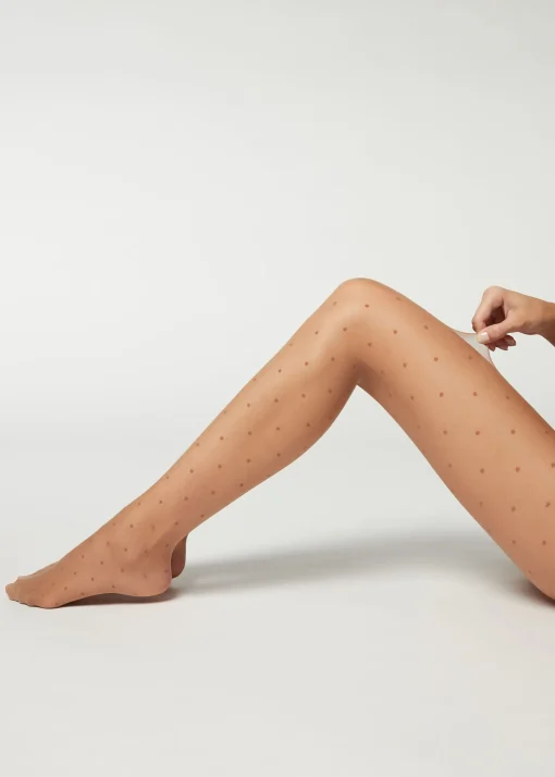 Collants Transparentes às Bolinhas