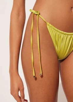 Cueca de Biquíni Brasileira com Laços Shiny Satin