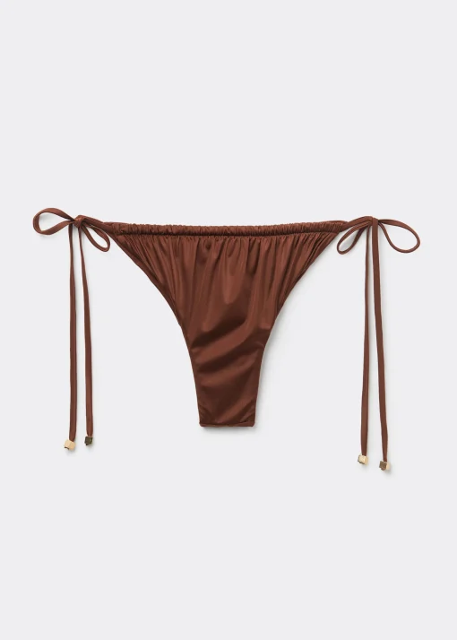 Cueca de Biquíni Brasileira com Laços Shiny Satin