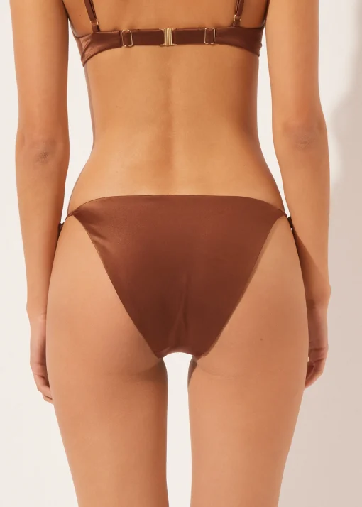 Cueca de Biquíni com Laços Shiny Satin