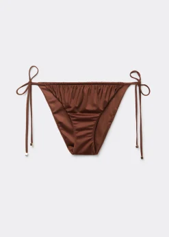Cueca de Biquíni com Laços Shiny Satin