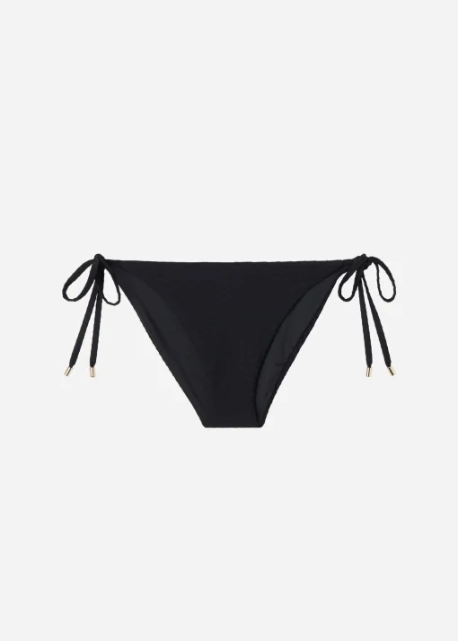 Cueca de Biquíni com Laços 3D Black Waves