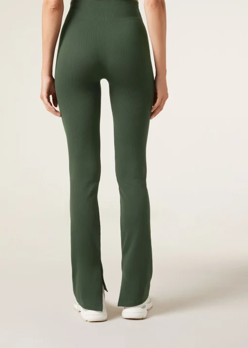 Leggings à Boca de Sino com Racha Lateral