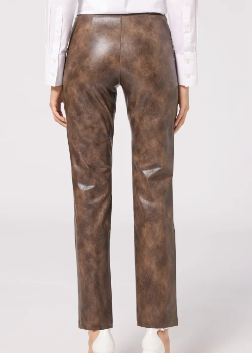 Leggings Térmicas com Efeito de Pele Brilhante Vintage