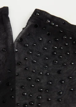 Meias Curtas Transparentes com Strass