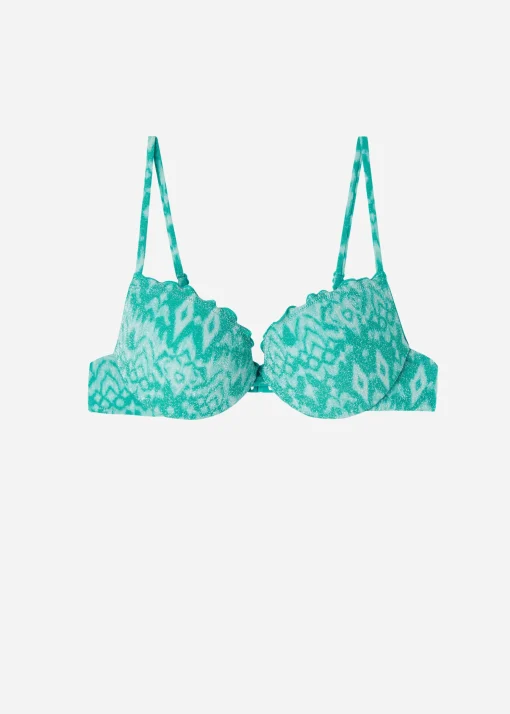 Parte de Cima de Biquíni Push-up Almofadada Graduada Ethnic Island
