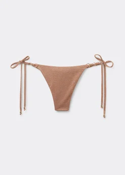 Calcinha de Biquíni Brasileira com Laços Biquíni Golden Gleam