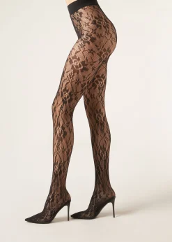 Collants em Renda com Sapatos Incorporados