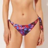 Cueca de Biquíni com Laços Blurred Flowers