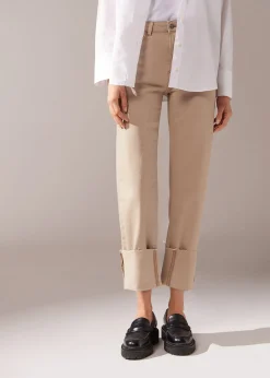 Jeans Culotte com Dobra