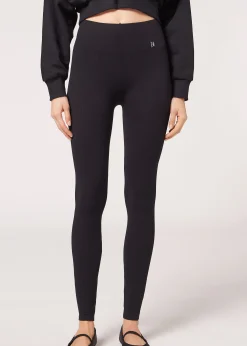 Leggings Desportivas Seamless com Canelado Fino
