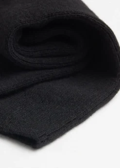 Meias Curtas Caneladas com Lã e Cashmere