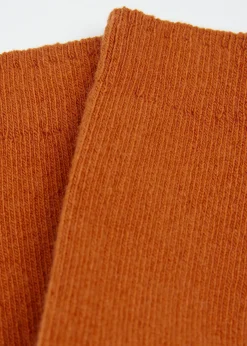 Meias Curtas Caneladas com Lã e Cashmere