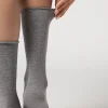 Meias em 3/4 em Algodão Liso de Mulher